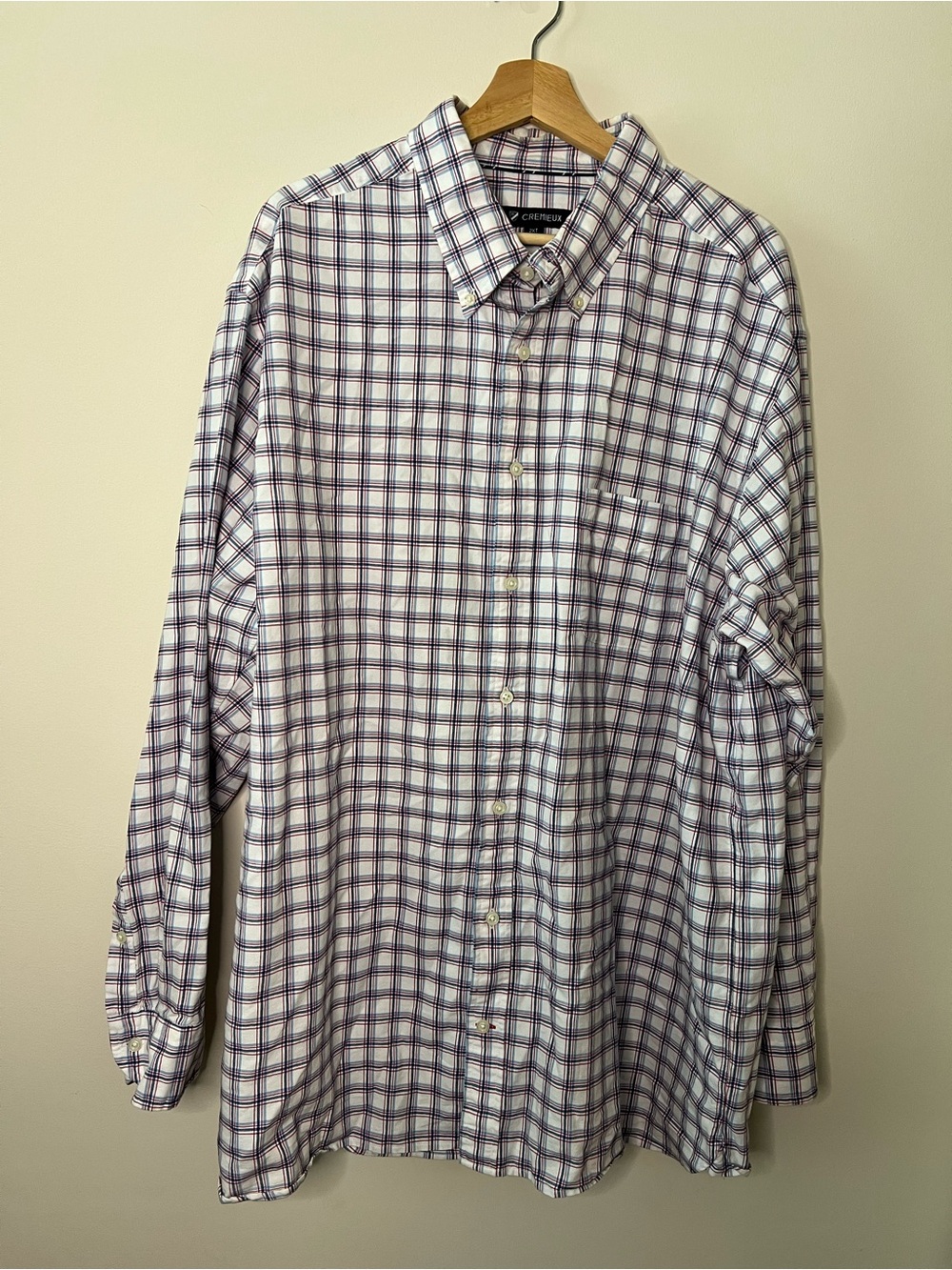 Daniel Cremieux White and Purple Plaid Button-Down Shirt